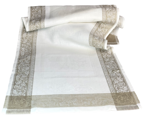 Table Runner - White/Tan