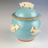 Cat Treat Jar - Sky Blue