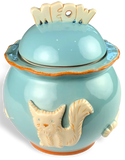 Cat Treat Jar - Sky Blue