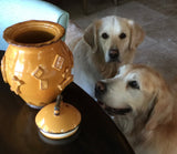 Dog Treat Jar - French White