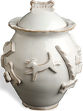 Dog Treat Jar - French White