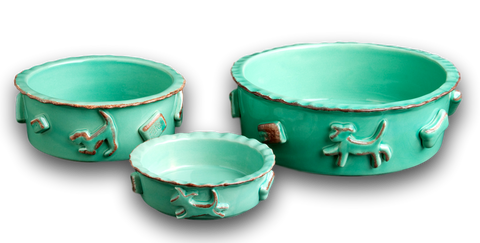 Dog Food/Water Bowl - Green