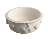 Dog Food/Water Bowl - French White